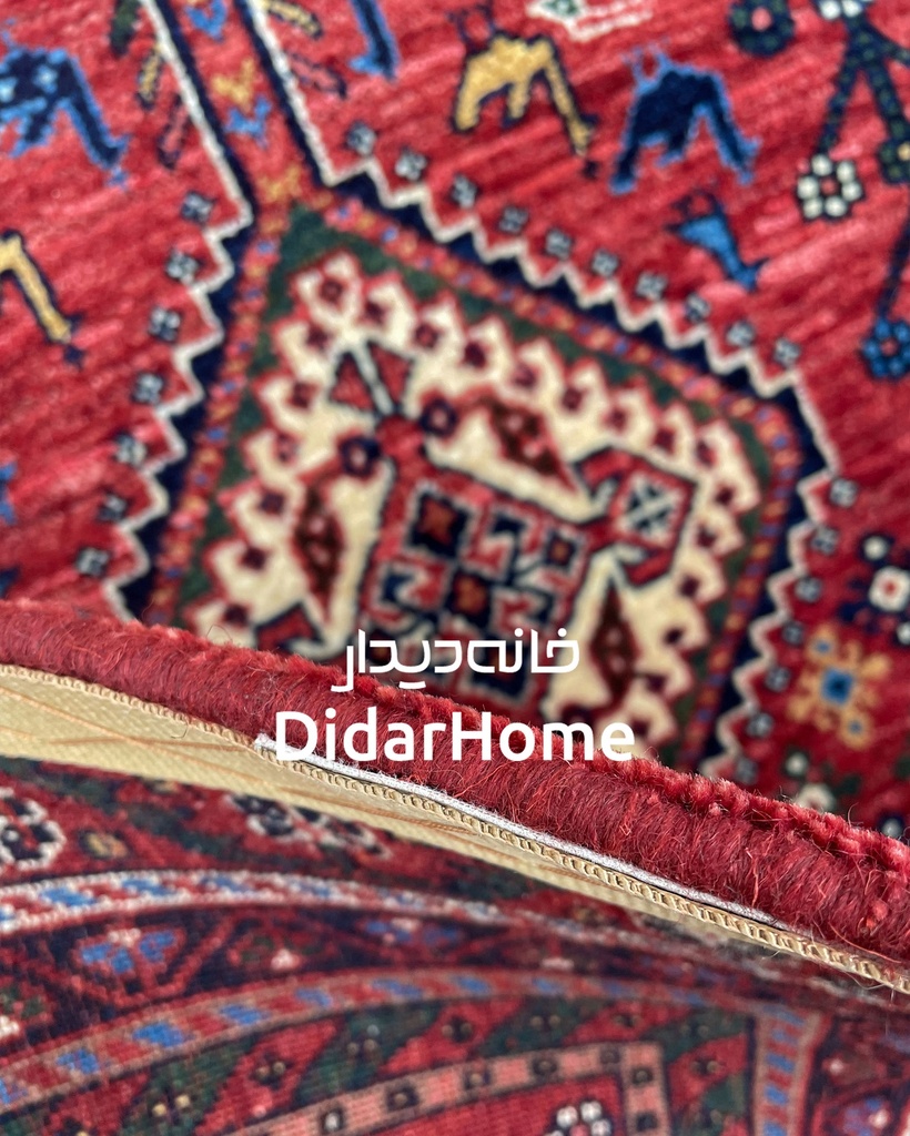 فرش دستباف قشقایی طرح ترنجی ذرع و نیم