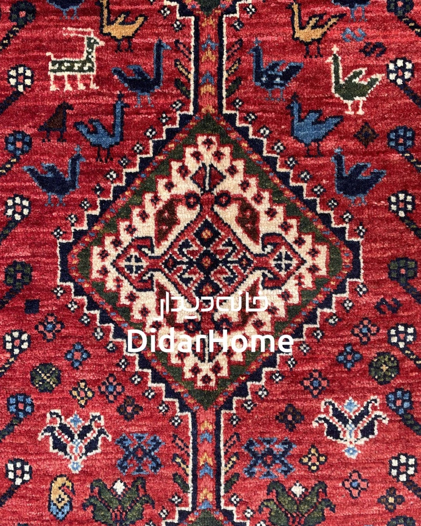 فرش دستباف قشقایی طرح ترنجی ذرع و نیم