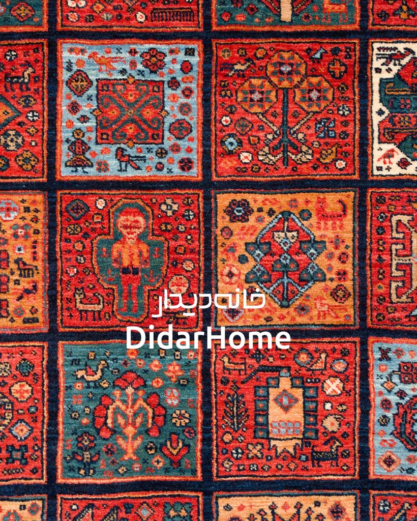فرش دستباف قشقایی طرح خشتی ذرع و نیم