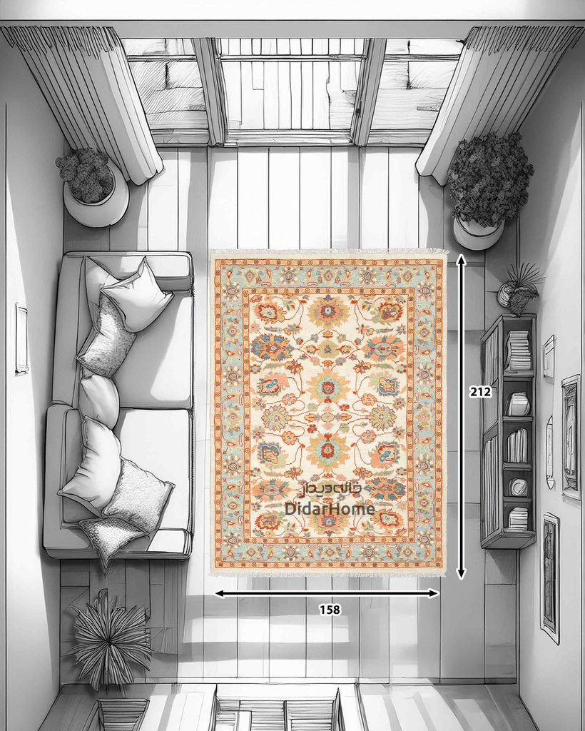 فرش دستباف سلطان آباد طرح افشان چهار متری (زیگلر محل)