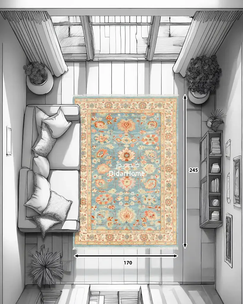 فرش دستباف سلطان آباد طرح افشان چهار متری (زیگلر محل)