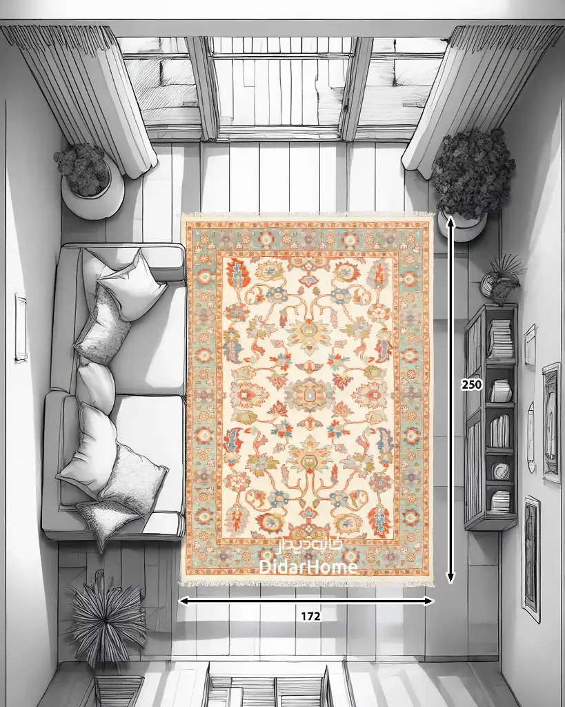 فرش دستباف سلطان آباد طرح افشان چهار متری (زیگلر محل)