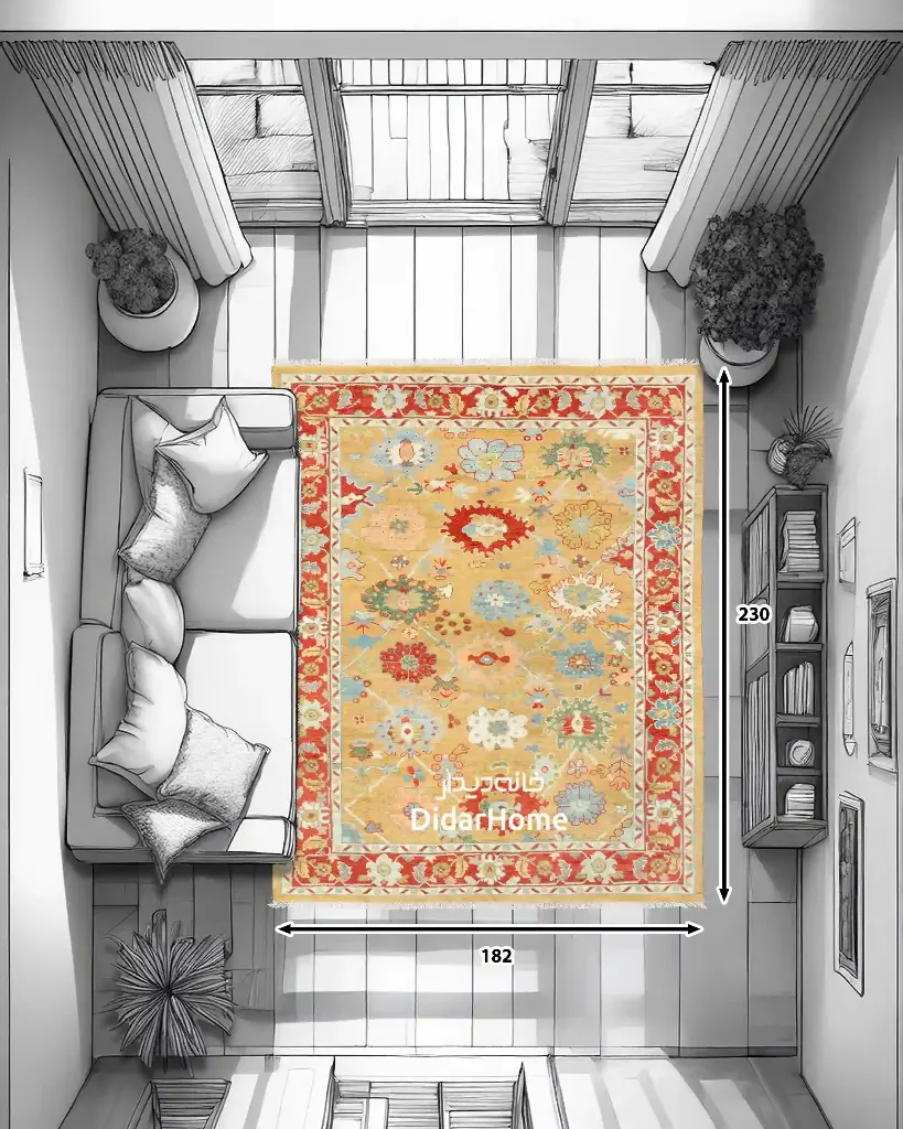 فرش دستباف سلطان آباد طرح افشان چهار متری (زیگلر محل)