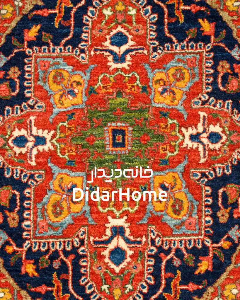 فرش دستباف هریس ۴۵ رج طرح ترنجی ذرع و نیم