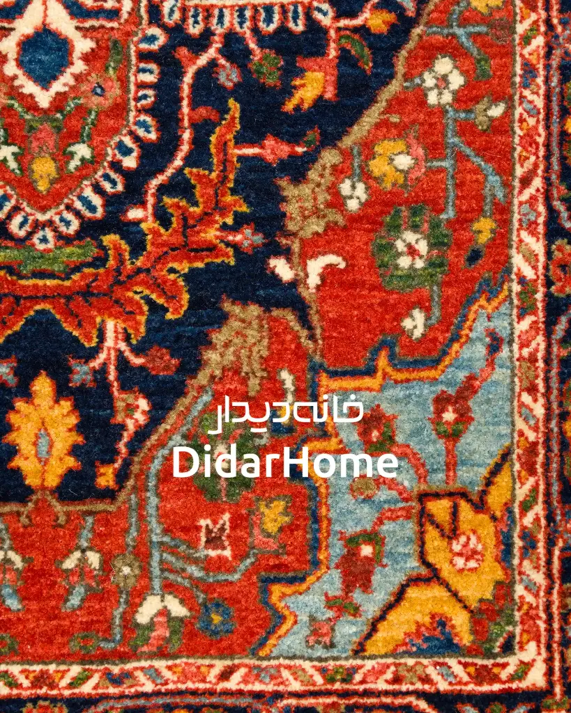 فرش دستباف هریس ۴۵ رج طرح ترنجی ذرع و نیم