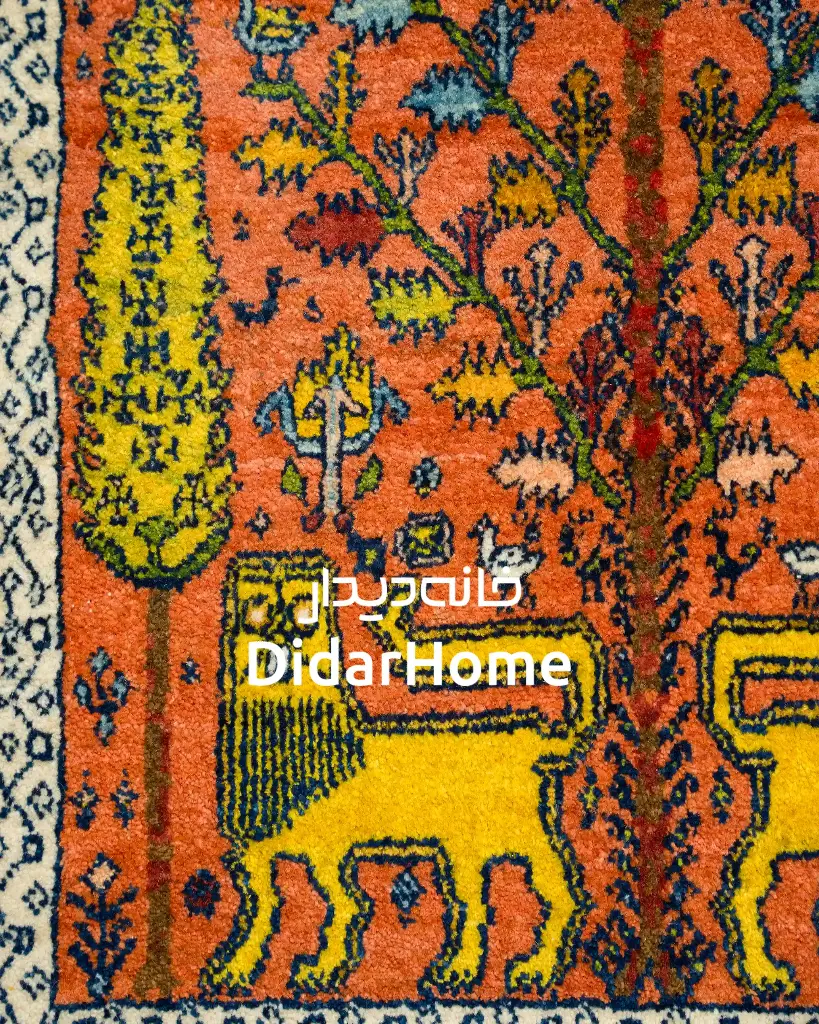 فرش دستباف قشقایی طرح درختی ذرع و نیم