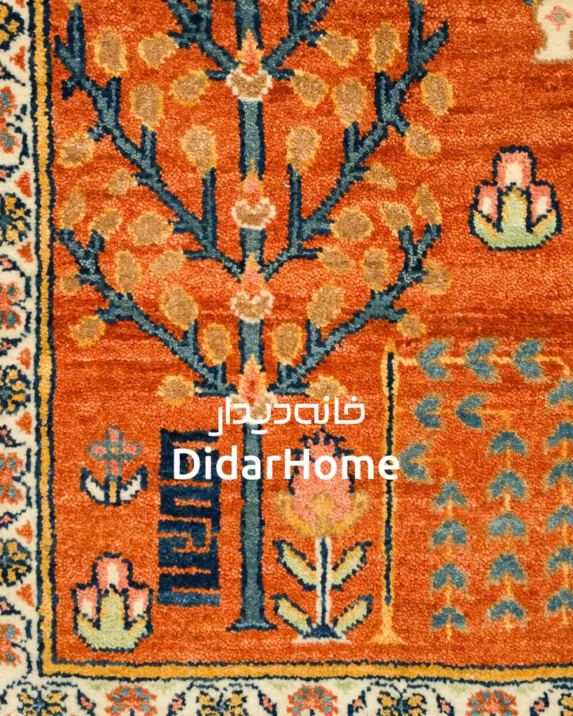 فرش دستباف قشقایی طرح درخت زندگی شش متری