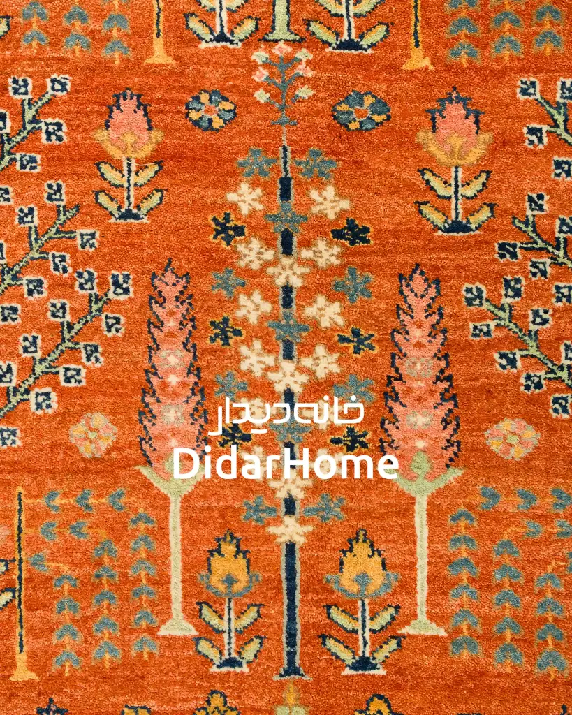 فرش دستباف قشقایی طرح درخت زندگی شش متری