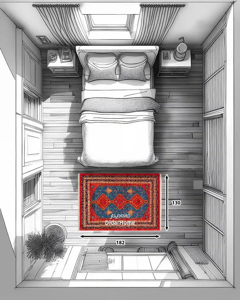 فرش دستباف بختیاری طرح ترنجی ۲/۳۷ متری