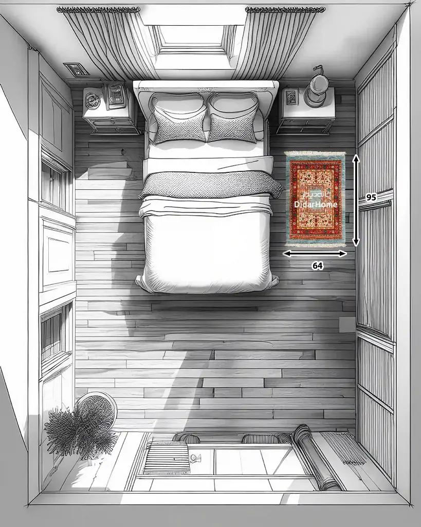 فرش دستباف قشقایی طرح کفساده ۰/۶۱ متری