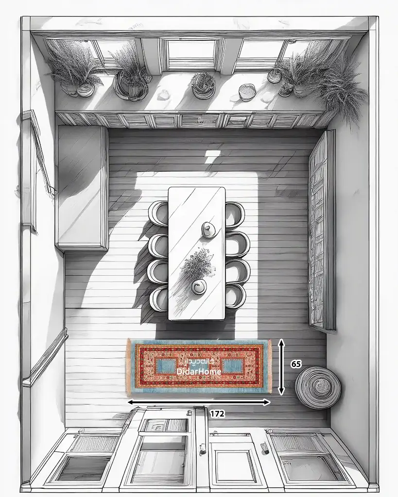 کناره دستباف قشقایی طرح خشتی