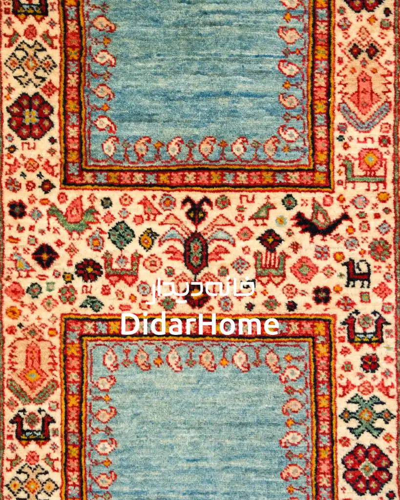 فرش دستباف قشقایی طرح کفساده ۰/۶۱ متری