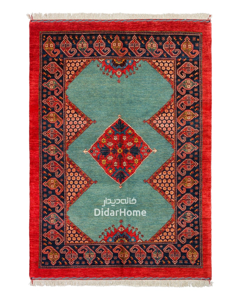 فرش دستباف قشقایی طرح ترنجی ۳/۳۹ متری