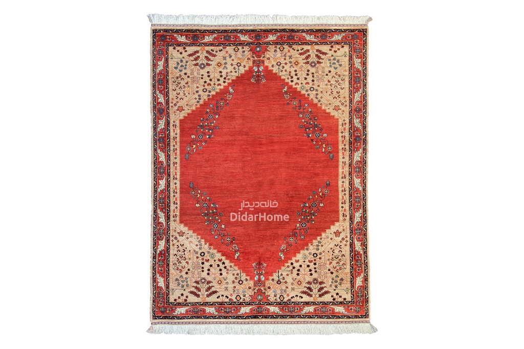 فرش دستباف قشقایی طرح کفساده چهار متری