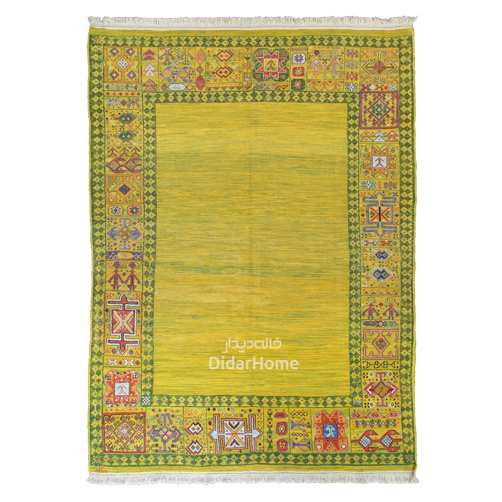 گلیم دستباف قشقایی طرح کفساده چهار متری