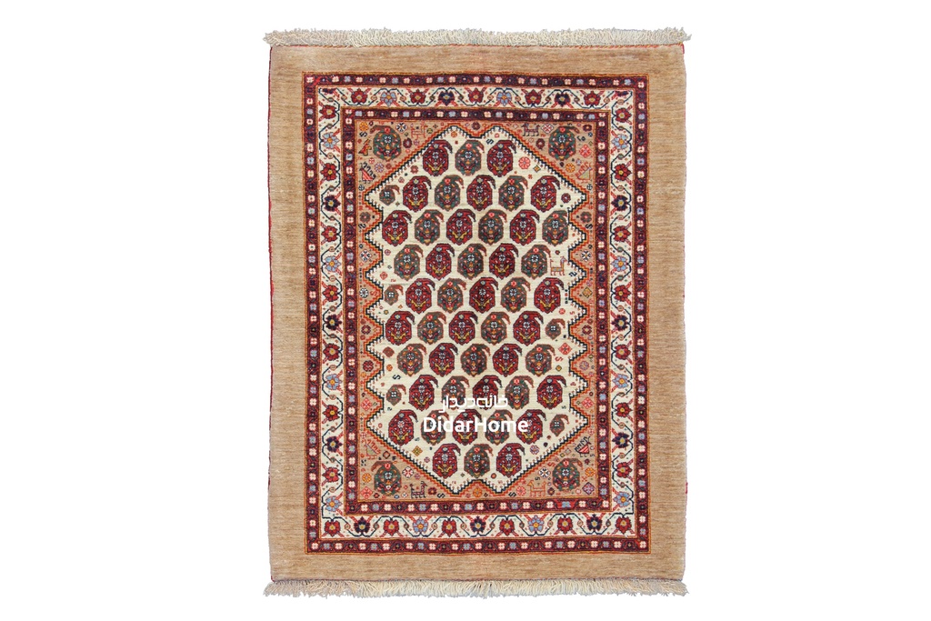 فرش دستباف قشقایی طرح افشان ذرع و نیم