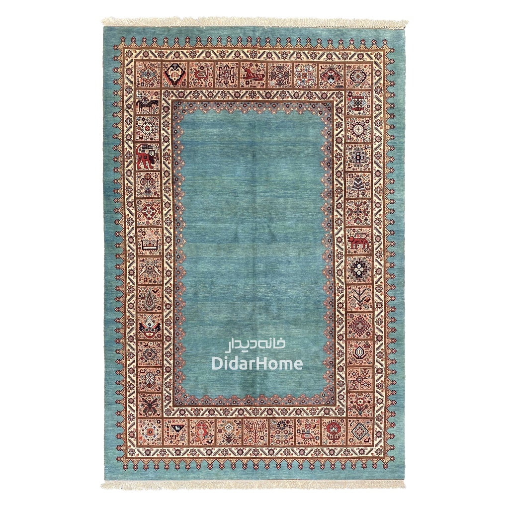 فرش دستباف قشقایی طرح کفساده شش متری