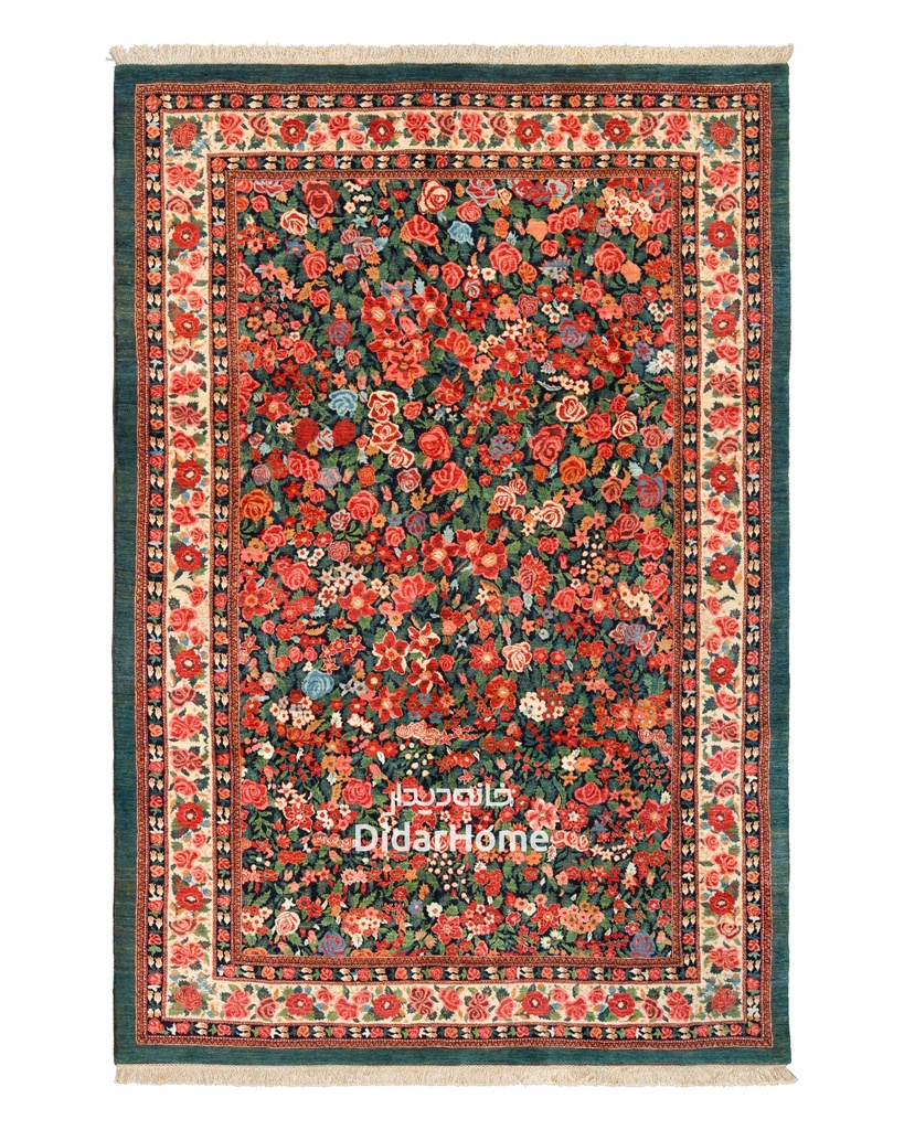 فرش دستباف بیجار طرح هزارگل شش متری