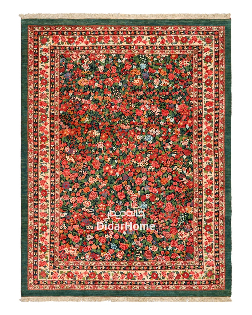 فرش دستباف بیجار طرح هزارگل نه متری