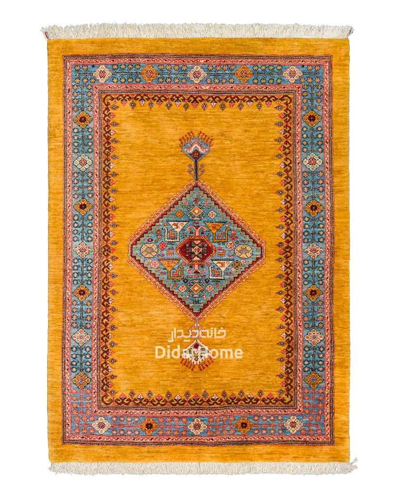 فرش دستباف قشقایی طرح ترنجی ذرع و نیم