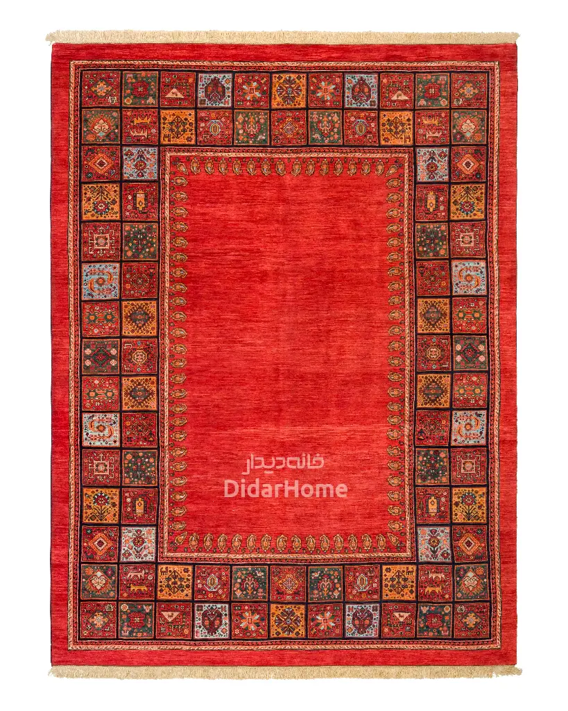 فرش دستباف قشقایی طرح کفساده ۷/۳۸ متری