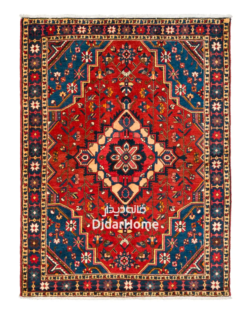 فرش دستباف آنتیک بختیاری طرح ترنجی ۳/۱۸ متری