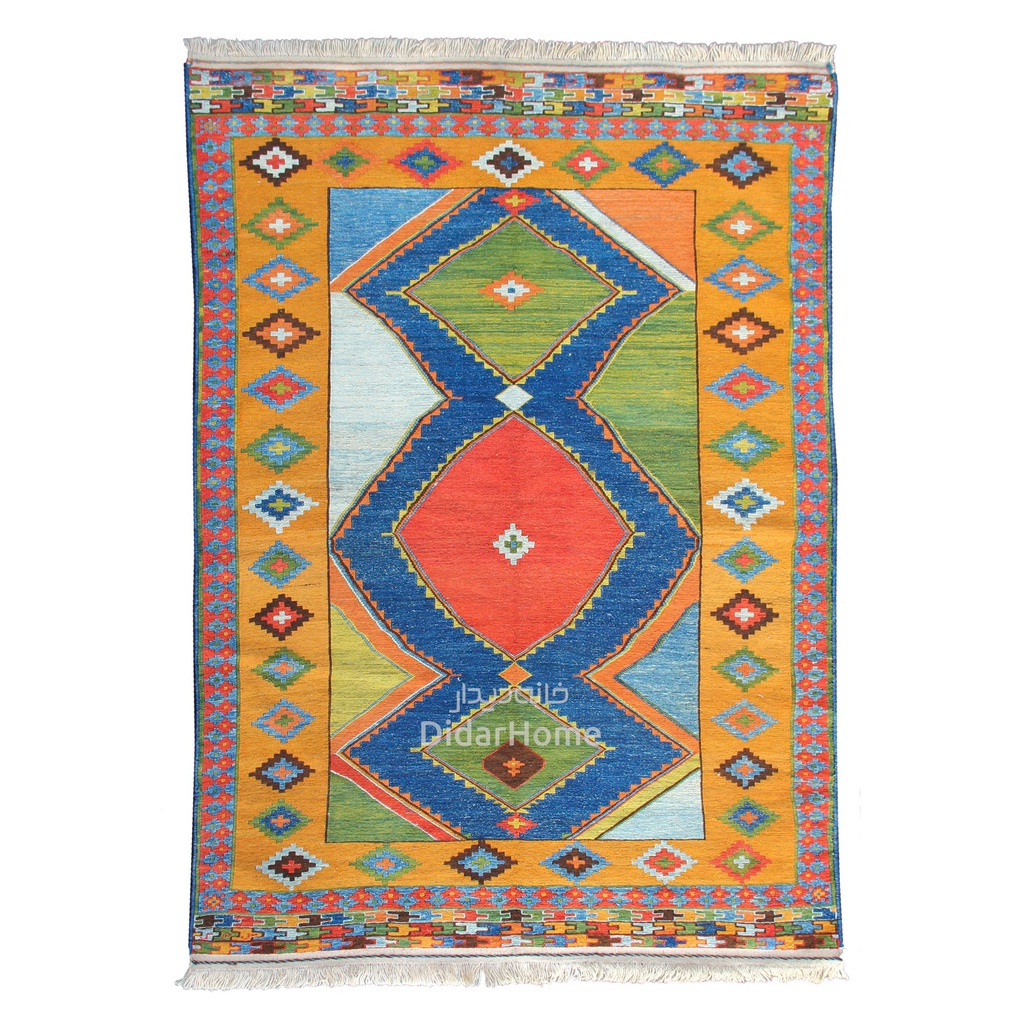 گلیم دستباف قشقایی طرح ترنجی سه متری