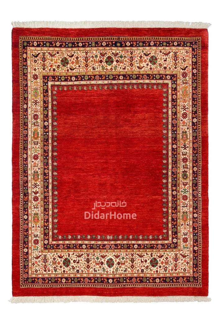 فرش دستباف قشقایی طرح کفساده سه متری