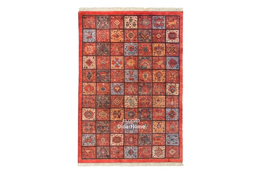 [14056622] فرش دستباف قشقایی طرح خشتی شش متری