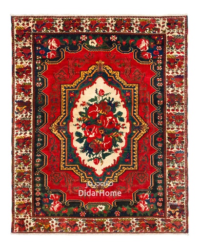 [11024221] فرش دستباف آنتیک بختیاری طرح ترنجی سه متری