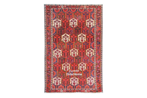 [14050711] فرش دستباف آنتیک بختیاری طرح خشتی شش متری