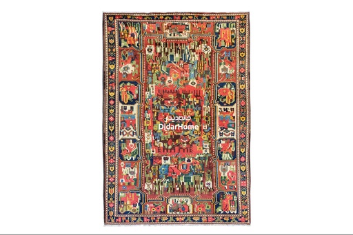 [81039141] فرش دستباف آنتیک بختیاری طرح ترنجی سه متری