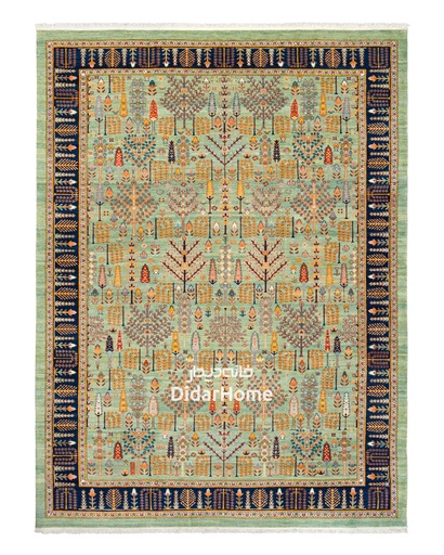 [42122302] فرش دستباف قشقایی طرح درخت زندگی ۱۲/۳۳ متری