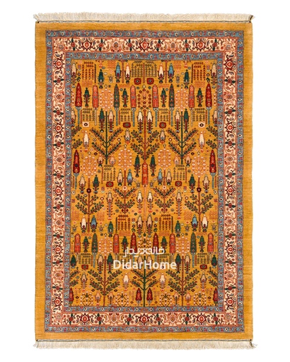 [32044531] فرش دستباف بیجار طرح درخت زندگی چهار متری