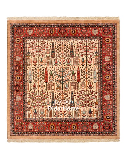 [62047580] فرش دستباف بیجار طرح درخت زندگی چهار متری