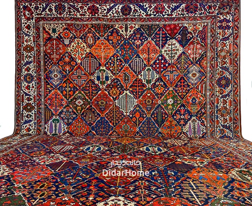 [84270032] فرش دستباف آنتیک بختیاری طرح خشتی بیست و هفت متری