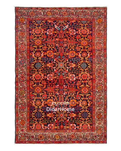 [92029878] فرش دستباف آنتیک ملایر طرح افشان سه متری