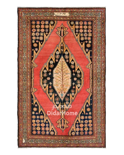 [11021861] فرش دستباف آنتیک مزلقان طرح ترنجی ۲/۸۳ متری