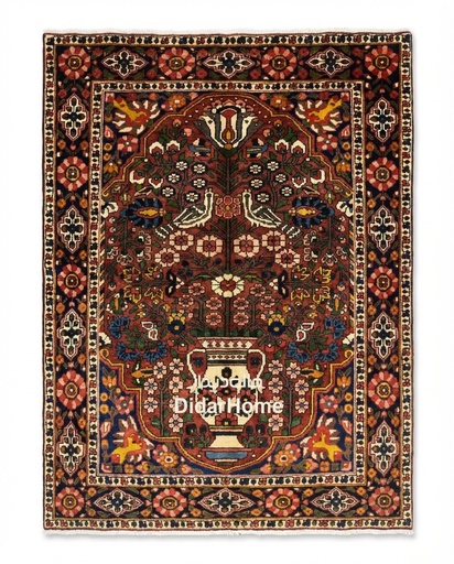 [16034742] فرش دستباف آنتیک بختیاری طرح گلدانی ۳/۲۲ متری