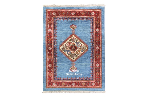 [51028920] فرش دستباف قشقایی طرح ترنجی ذرع و نیم