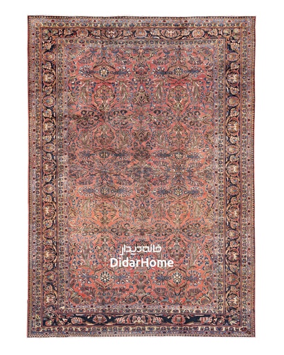 [12150722] فرش دستباف آنتیک لیلیان طرح افشان شانزده متری