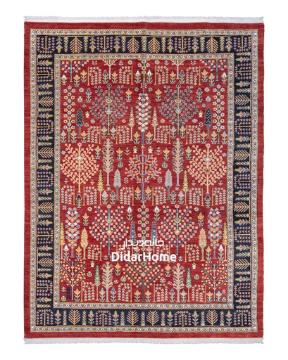 [12060127] فرش دستباف قشقایی طرح درخت زندگی شش متری